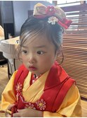 3歳　七五三　お団子　ヘアセット　辻堂
