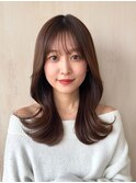 ＊20代30代40代◎小顔シースルーぱっつん前髪レイヤーカット
