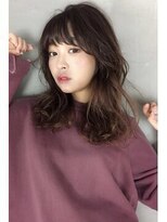 アン 流山おおたかの森コトエ店(un) 大人かわいいフェザーバング【イルミナカラー】カーキグレージュ