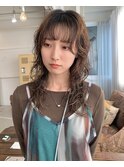 ロングウルフパーマレイヤーパーマフェイスレイヤーカット