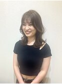 オリーブグレージュカラー×韓国くびれヘア＊