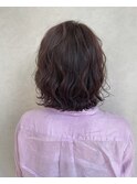 美髪＊ふんわりミックスウェーブ＊ピンクブラウン＊Zina札幌大通