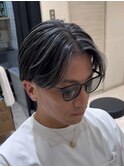 50代40代白髪ぼかしシルバーメッシュバレイヤージュ
