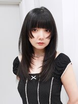 アルバム 池袋(ALBUM)&nbsp;顔周りレイヤー黒髪ウルフレイヤー前髪カットロング_F21176