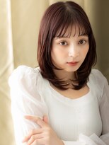カバーヘア ブリス 戸田公園西口店(COVER HAIR bliss)&nbsp;ピンクメッシュ前下がりワンホンレイヤーくびれミディ20代30代X