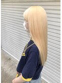 ケアブリーチ2回の抜きっぱなしロングブロンド