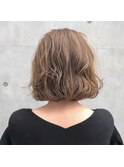 大人ボブ  暖色系カラー ぶつ切りボブ  ふわふわボブ