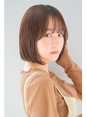 切りっぱなしボブ ミニボブ マロンブラウン ショートボブ