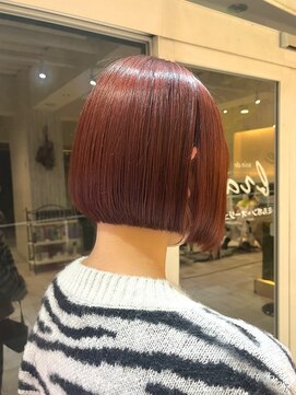 ソワン ドゥ ブレス 高の原店(soin de brace) ミニボブ×チェリーレッド/レディース/小顔/ダブルカラー