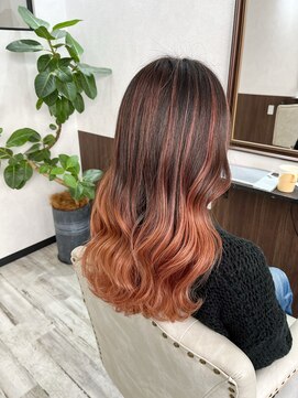 ベルヘアーデザイン 堺東(Belle hair Design) バレイヤージュ/ピンクベージュ