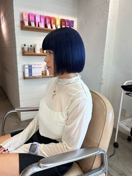 メロウマン(mellowman) ネイビーカラー20代30代40代ハイライトブリーチダブルカラー立川