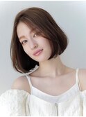 大人かわいい前髪セシルカットココアブラウンフリンジウェーブ