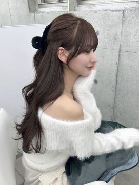 フォンズ(FONS) 透明感グレージュカラー/ロングレイヤー/顔周りカット/韓国ヘア