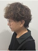 メンズショート前上がりウルフパーマ波巻スパイラルパーマ