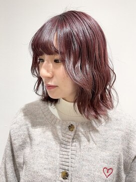ビーハイブ 仙台駅前店(Behive) モーヴピンク/ブリーチカラー/ボブミディアム/10代20代
