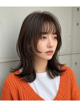 マッシュウルフボブパーマミルクティーベージュシルバーアッシュ