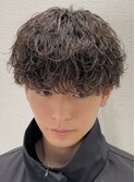 波巻きシャドウパーマショートマッシュ