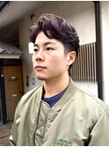 ナチュラルセンターパート外国人風カットニュアンスパーマ