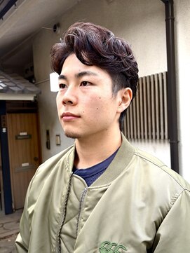 ナループロアオハナ(Nalu pu loa ohana) ナチュラルセンターパート外国人風カットニュアンスパーマ