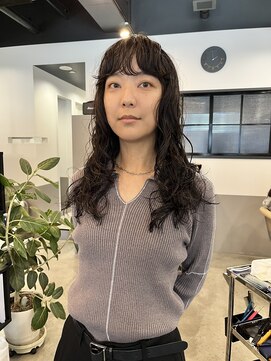 ドッグスター(dog star) ロングパーマニュアンスパーマくせ毛風パーマ登戸向ヶ丘遊園