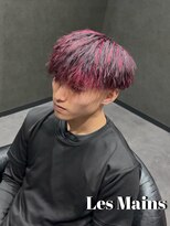 レマン バイ ノイル(Les Mains by Noil)&nbsp;ツイストパーマ×ピンクメッシュ