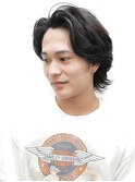 メンズカットセンターパートニュアンスウルフ0503
