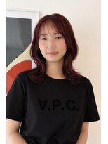 タップコーヴォ(TAP covo)&nbsp;金沢美容室　ブリーチなしレッド×ミディアムレイヤー