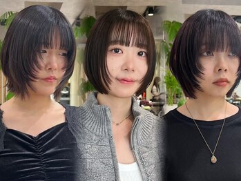 ユニークバイケンジ 町田(unique KENJE)の写真/似合わせ顔まわりレイヤーカット×ミニボブ