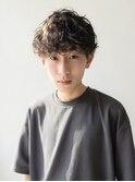 波巻きパーマメンズマッシュウルフカットツイストパーマ刈り上げ
