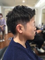 ルシードスタイル キューブ メンズ(LUCIDO STYLE Cube men's)&nbsp;黒髪アップバング×刈り上げメンズショート｜爽やかビジネス