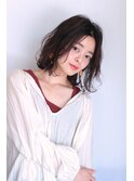 大人可愛いマロンベージュAラインボブかきあげ奈良大和八木