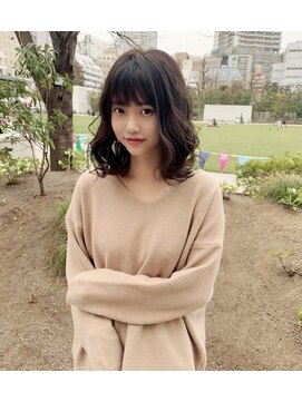 キャラ 池袋本店(CHARA) ゆるふわミディ【ブリーチなし/髪質改善/ベージュ/池袋/佐々木】