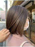 ピンクブラウンハイライトカラー×ボブ【千葉】