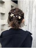 ボブの結婚式ヘアセット