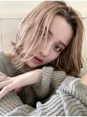 ハイライトオリーブカラーボブルフ【用賀/用賀駅】