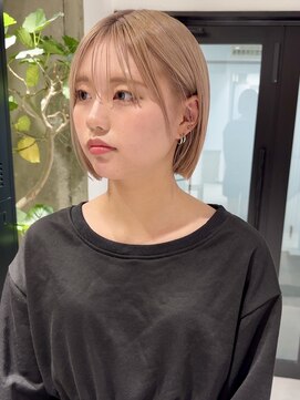 ヨーク(YOKE) 【YOKE】切りっぱなしボブ縮毛矯正丸くならないボブブロンド金髪
