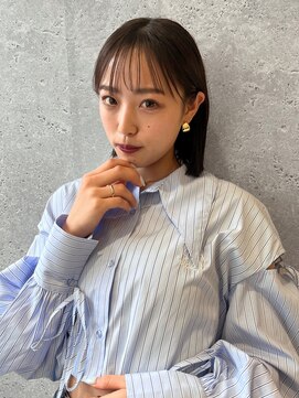 アース 三軒茶屋店(HAIR&MAKE EARTH) 三軒茶屋_レディース_ミディアム_ボブ_ぷつっとボブ_ナチュラル