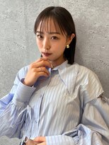 アース 三軒茶屋店(HAIR&MAKE EARTH) 三軒茶屋_レディース_ミディアム_ボブ_ぷつっとボブ_ナチュラル