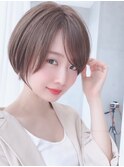 say.こなれミディ前髪なしショートグレージュアッシュイメチェン
