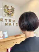 丸い○シルエットが可愛いショートボブ