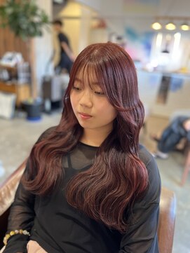 ヘアラボ シロ(Hair lab.Shiro) 【ブリーチ無し】ダブルカラー*チェリーピンク*秋冬カラー