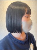 ボブ ミルクティーベージュ 艶髪 髪質改善カラー ショート