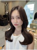 (韓国風/ストレートヘア/縮毛矯正/前髪/韓国レイヤー/小顔)