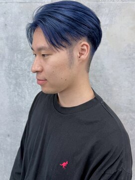 モリオ(morio) センターパート刈り上げブルーブラック短髪すっきりショート