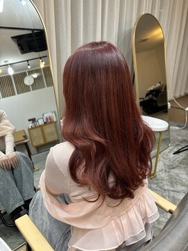 ユニカ 宇都宮(yunica) ピンクレッド チェリーピンク 顔周りカット