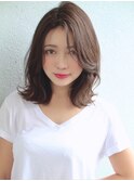 前髪なし外ハネくびれヘア大人のデジタルパーマ