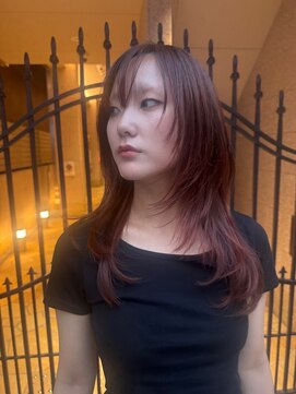 シカ 神戸三宮元町店(Cica) レイヤーカット 三宮 ウルフ 暖色 オレンジカラー