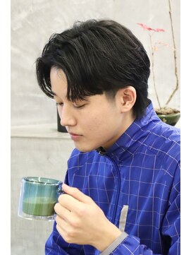 にもう 毛流れリバースセンターパート/襟足あり