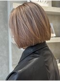 ＊20代30代ミニボブレイヤー丸みボブ前髪ありボブ顔周りレイヤー