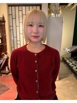 グッドフェローズ キタホリエ(GoodFellas kitahorie)&nbsp;ブリーチで作る透明感レイヤーボブスタイルハイトーン艶感